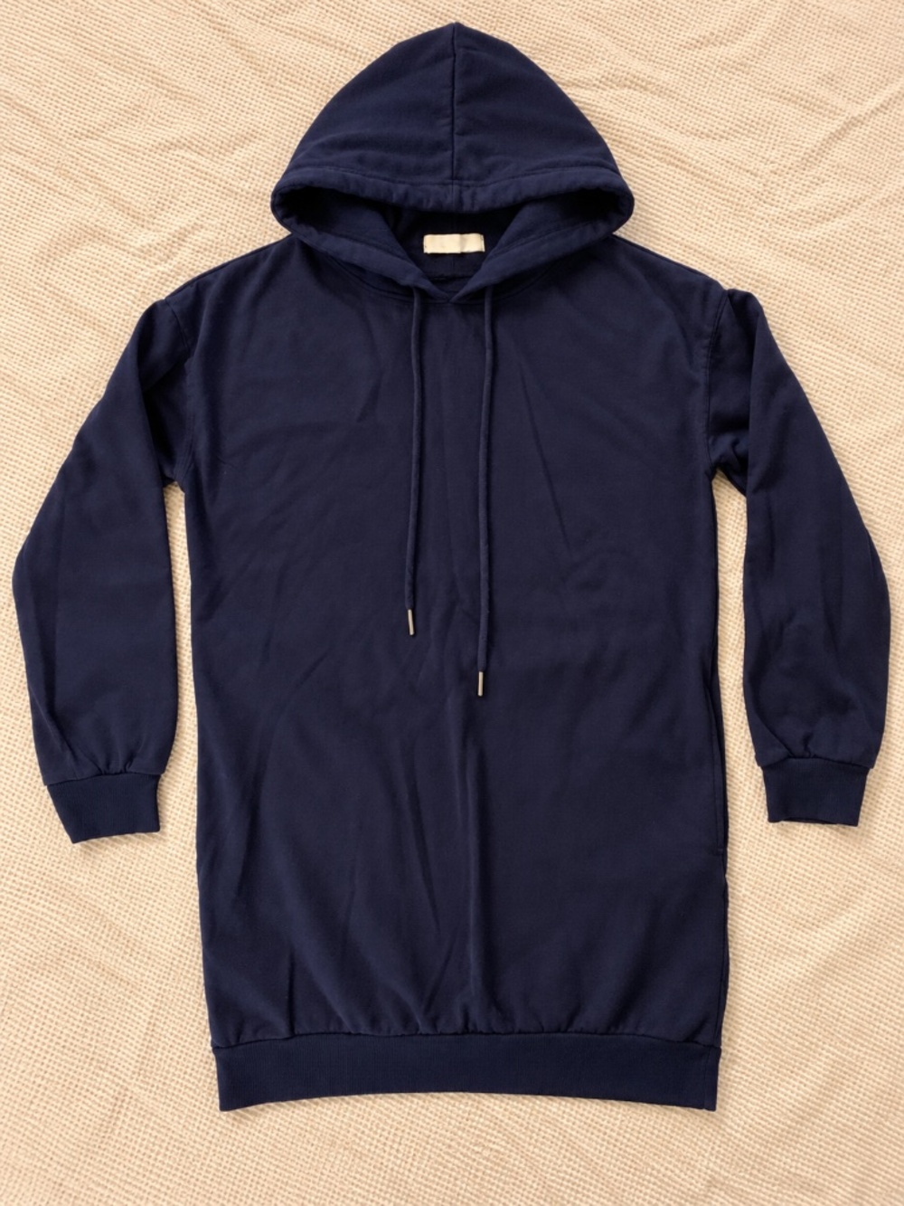 Active USA M Navy Blue Fleece Pullover Hoodie Medium Relaxed Fit